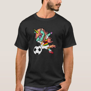 Dabbing Unicorn Zimbabwe Soccer Fans Jersey Zimbab T-Shirt
