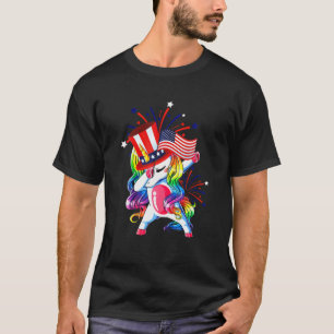 Dabbing USA Flag Unicorn 4Th Of July Patriotic Men T-Shirt