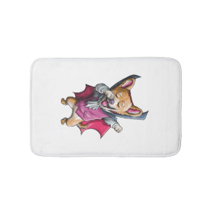 Dabbing Vampire Corgi Cute Halloween Corgi Funny Bath Mat
