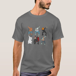 Dabbing Werewolf Zombie Vampire Ghost Halloween Co T-Shirt