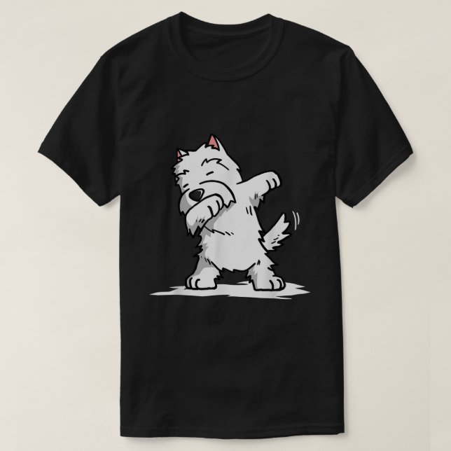 Dabbing Westie Funny West Highland White Terrier  T-Shirt (Design Front)