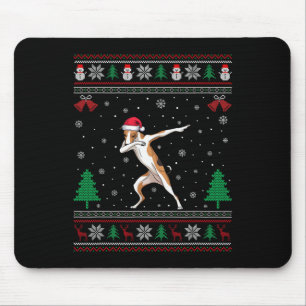 Dabbing Whippet Dog Santa Hat Boys Girls Kids Chri Mouse Mat