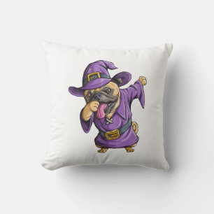 Dabbing Witch Pug Cute Halloween Pugs Funny Dab Cushion