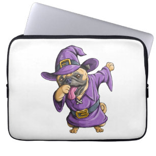 Dabbing Witch Pug Cute Halloween Pugs Funny Dab Laptop Sleeve