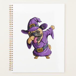 Dabbing Witch Pug Cute Halloween Pugs Funny Dab Planner