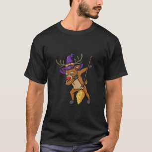 Dabbing Witch Reindeer Halloween Tank Top