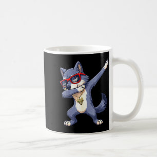 Dabbing Wolf Cool Red Sungles Animals Wolves Lover Coffee Mug