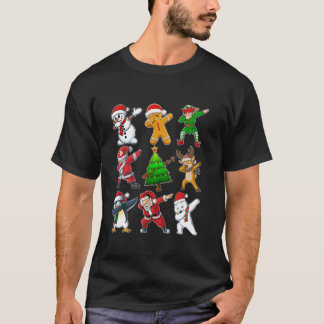 Dabbing Xmas Tree Lights Santa Hat Reindeer Christ T-Shirt