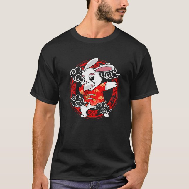 Dabbing Year Of The Rabbit Happy Chinese New Year  T-Shirt (Front)
