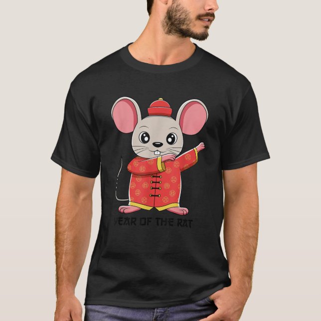 Dabbing Year Of The Rat Happy Chinese New Year Gif T-Shirt (Front)