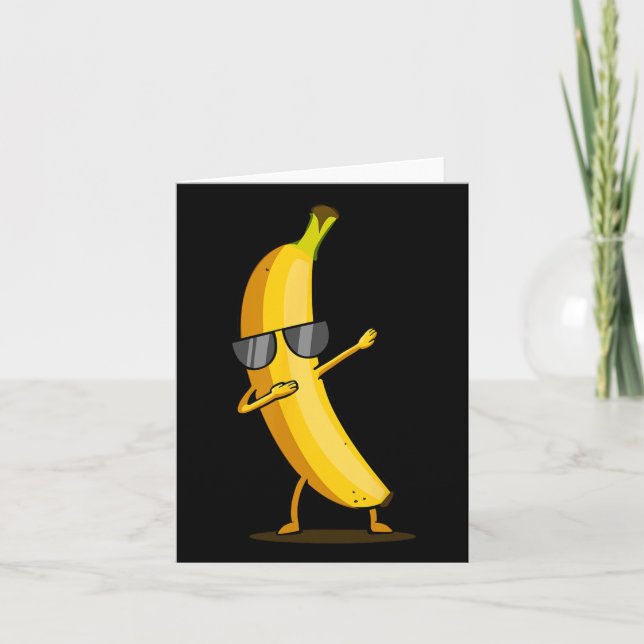 Dabbing Yellow Banana - Dab Funny Dancing Fruit  Card (Front)