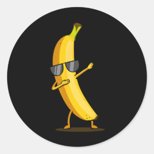Dabbing Yellow Banana - Dab Funny Dancing Fruit Classic Round Sticker