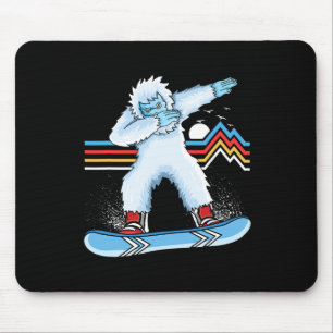 Dabbing Yeti Vintage Sunset Snowboarding Retro Sno Mouse Mat