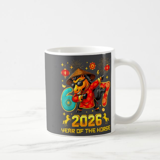 Dabbing Zodiac Horse Lunar New Year Chinese New Ye Coffee Mug (Right)
