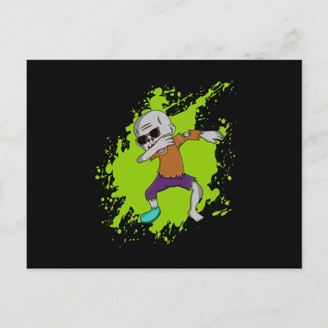 Dabbing Zombie Dab Halloween Cool Funny Gift Idea Postcard (Front)