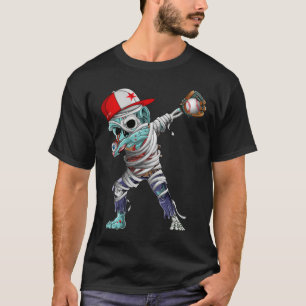 Dabbing Zombie Mummy Baseball Halloween Baseball T-Shirt