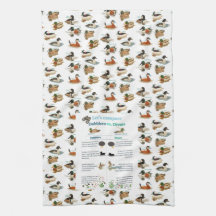 Dabblers & Divers Kitchen Towel w/ Duck background