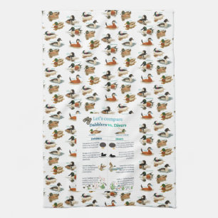 Dabblers & Divers Kitchen Towel w/ Duck background