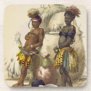 Dabiyaki and Upapazi, Zulu Boys in Dancing Dress, Coaster