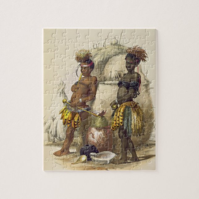 Dabiyaki and Upapazi, Zulu Boys in Dancing Dress, Jigsaw Puzzle (Vertical)