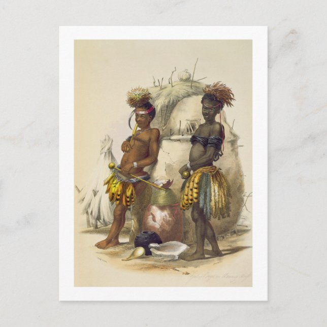 Dabiyaki and Upapazi, Zulu Boys in Dancing Dress, Postcard (Front)