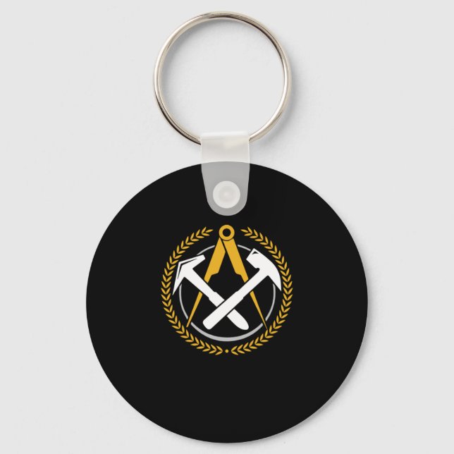 Dachdecker Logo Roofers Construction Repair Gift Key Ring (Front)