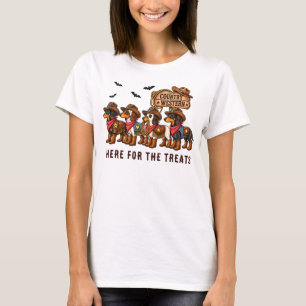 Dachschunds Doxie Halloween Country Western  T-Shirt