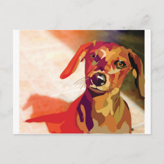 Dachshound mania postcard