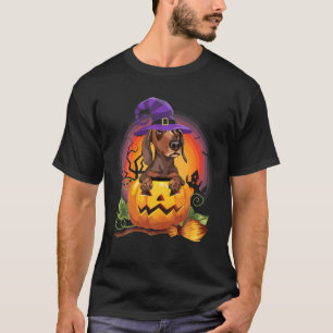 Dachshunch Witch Pumpkin Halloween Dog Lover T-Shirt