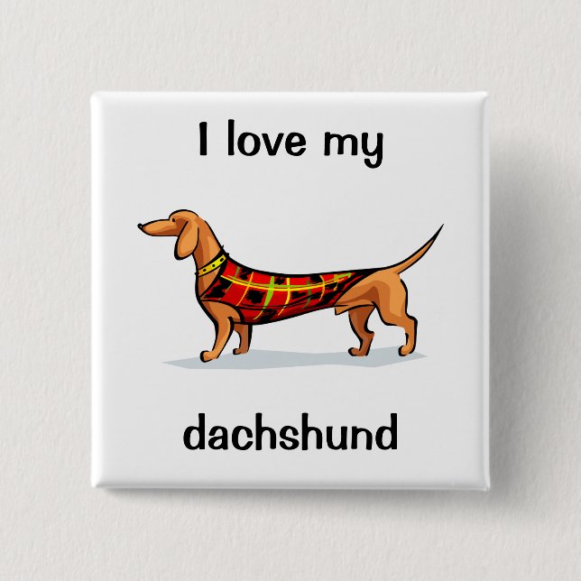 Dachshund 15 Cm Square Badge (Front)