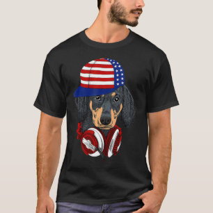 Dachshund 4th of July American Flag Merica Patriot T-Shirt