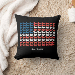 Dachshund 4th of July American Flag Patriotic  Cushion