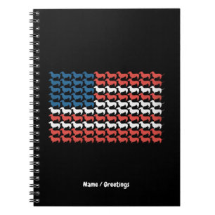 Dachshund 4th of July American Flag Patriotic Notebook