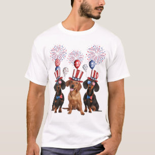 Dachshund 4th of July Dog Lover Men Women American T-Shirt