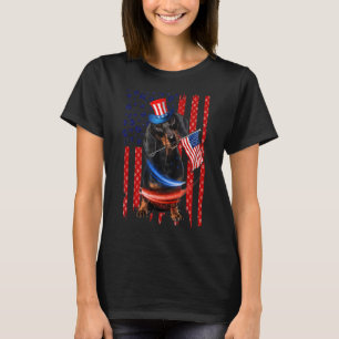 Dachshund 4th Of July Dog Men Women American Flag T-Shirt