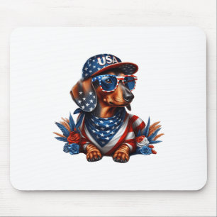 Dachshund 4th Of July Patriotic Dog Dachshund Four Mouse Mat