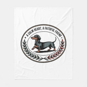 Dachshund A Calm Heart, A Faithful Friend Fleece Blanket