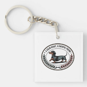 Dachshund A Calm Heart, A Faithful Friend Key Ring