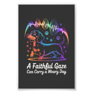 Dachshund A Faithful Gaze Can Carry A Weary Day Photo Print
