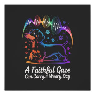 Dachshund A Faithful Gaze Can Carry A Weary Day Poster