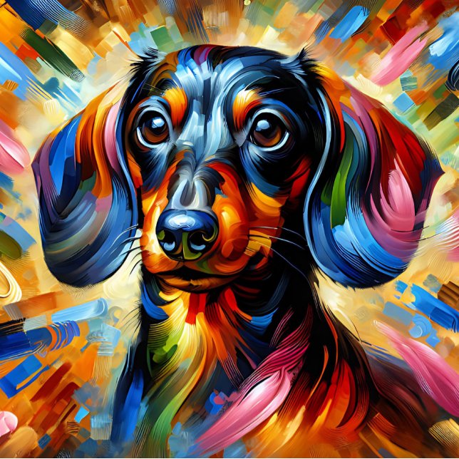 Dachshund Acrylic Print | Colourful | Vibrant Jigsaw Puzzle (Creator Uploaded)