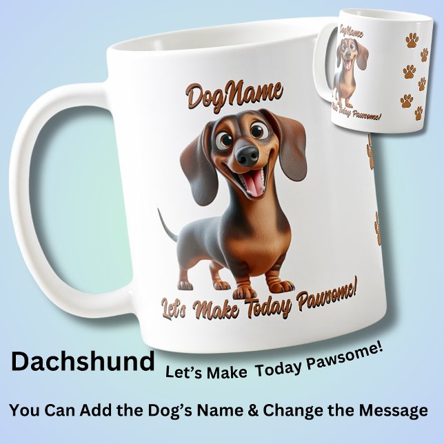Dachshund - Add Dog's Name, Change Text Coffee Mug (Creator Uploaded)