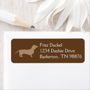 Dachshund Address Labels Chocolate and Tan