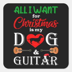 dachshund all i want for christmas is my square sticker