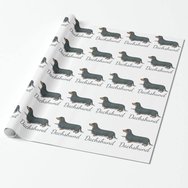 Dachshund All Over Print Wrapping Paper (Unrolled)