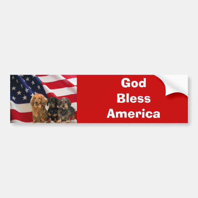 Dachshund America Bumper Sticker (Front)