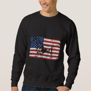 Dachshund America Flag Retro American Flag Dachshu Sweatshirt