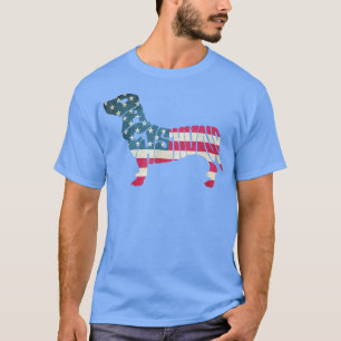 Dachshund American Flag 4th of July Funny Dog Love T-Shirt