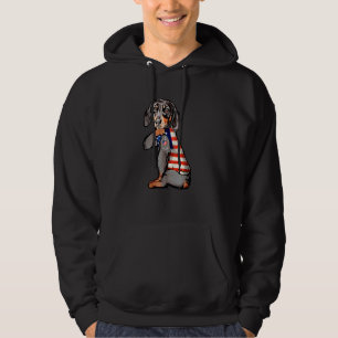 Dachshund American Flag I Love Usa Mum Dad 4th Of Hoodie