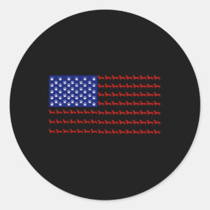 Dachshund American Flag Independence Day Gift Classic Round Sticker